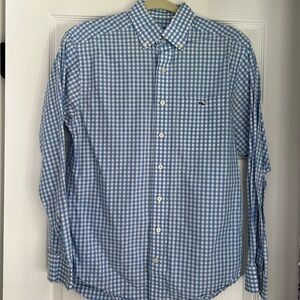 Vineyard Vines Blue and White Checkered Shirt
